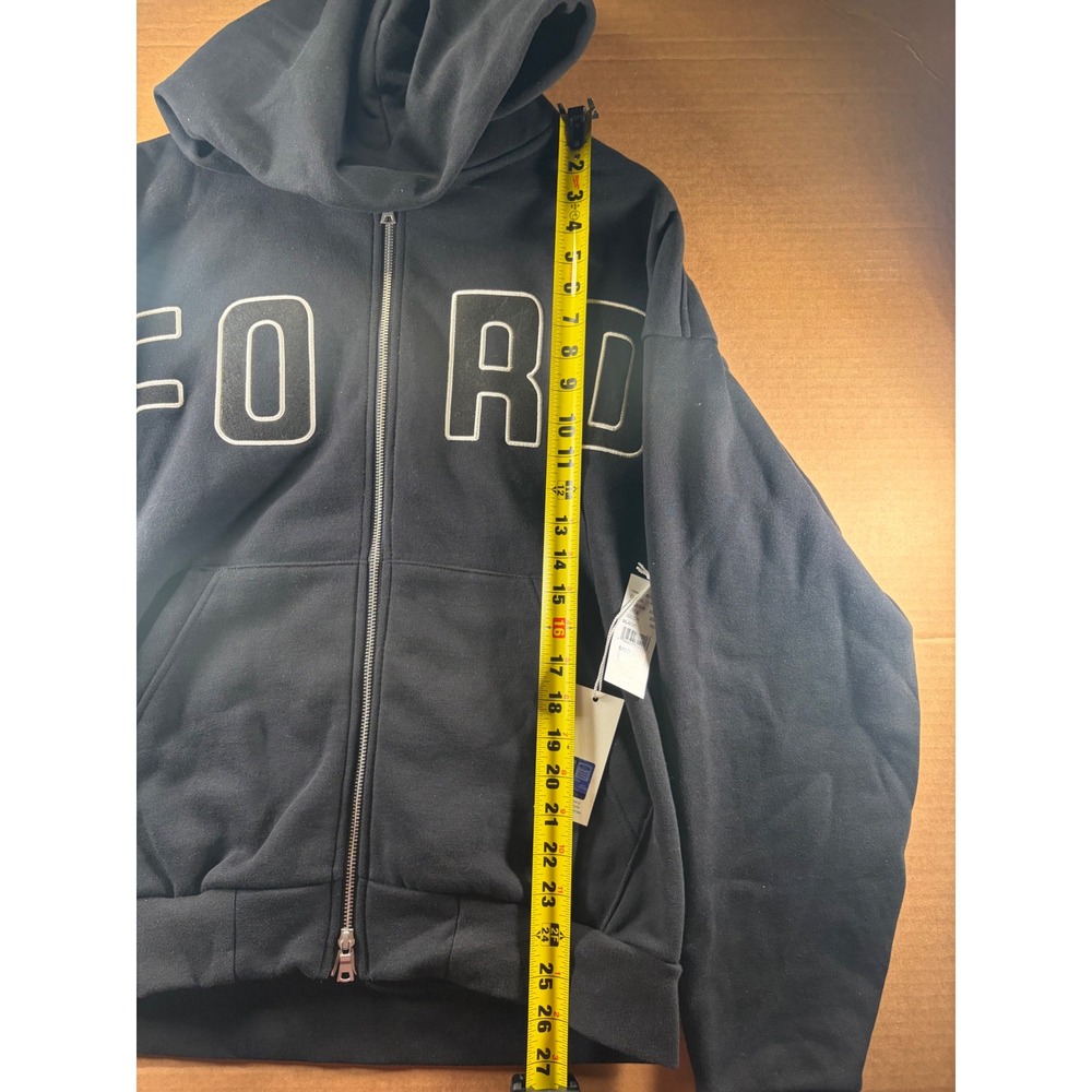 Ford PacSun Hoodie Mens Medium Black Zip Up Sweatshirt New Oversized Graphic - Picture 8 of 11